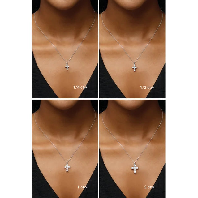 1 Carat Lab-Grown Diamond Cross Necklace