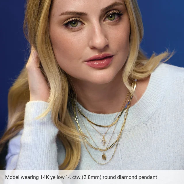 1/2 Carat Lab-Grown Diamond Cross Necklace