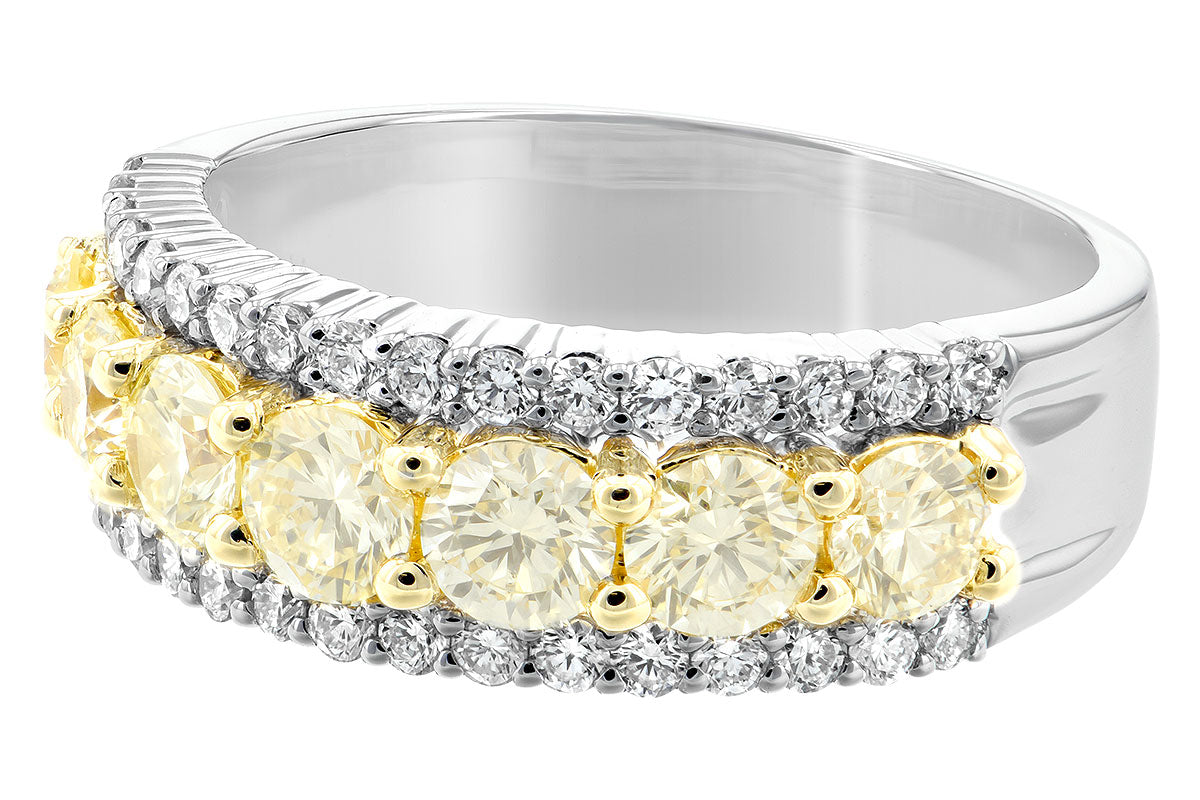 Yellow Fire Diamond Wedding Ring