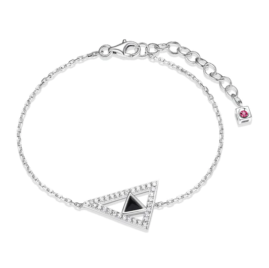 Black Agate Triangle Bracelet