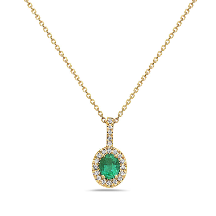 14 Karat Yellow Gold Emerald Pendant