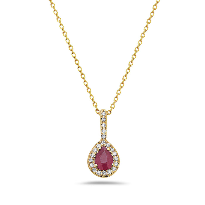 14 Karat Yellow Gold Ruby Pendant