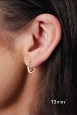 13mm Elegant 14K Hoop Earrings