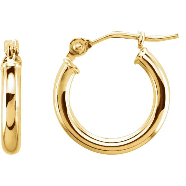 13mm Elegant 14K Hoop Earrings
