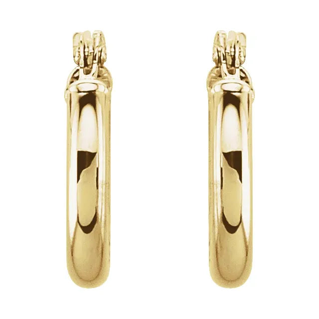 13mm Elegant 14K Hoop Earrings