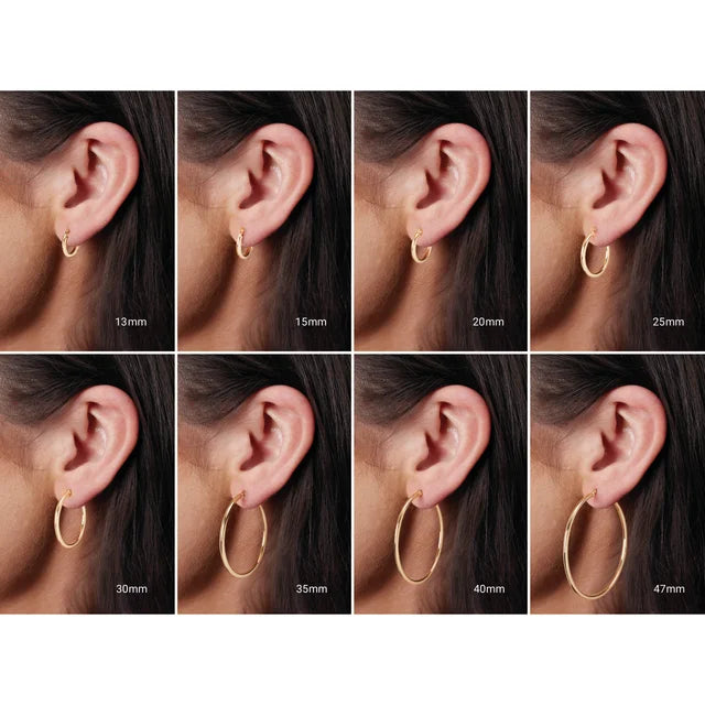 13mm Elegant 14K Hoop Earrings