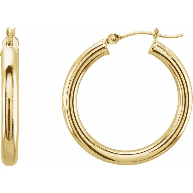 25mm Elegant 14K Hoop Earrings