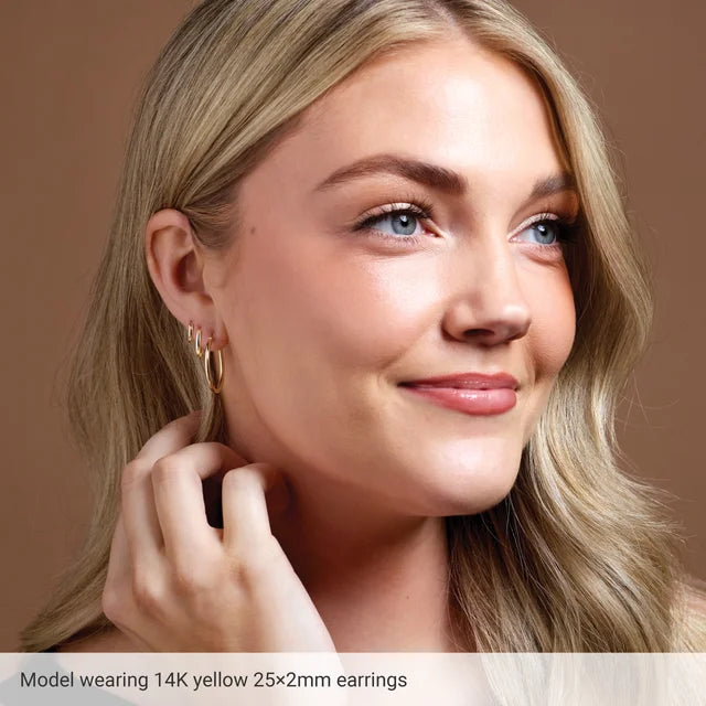 25mm Elegant 14K Hoop Earrings