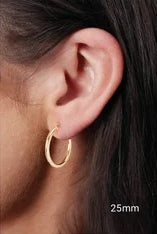 25mm Elegant 14K Hoop Earrings