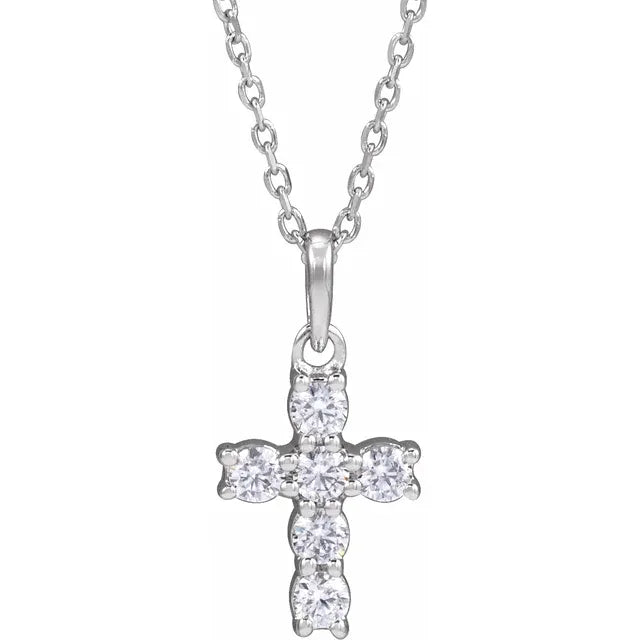1/4 Carat Lab-Grown Diamond Cross Necklace