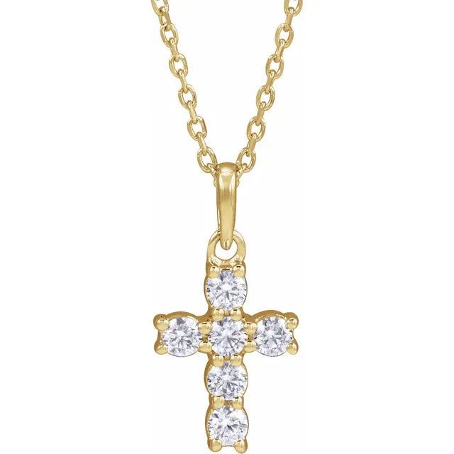 1/4 Carat Lab-Grown Diamond Cross Necklace