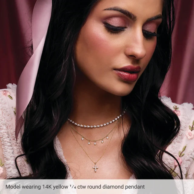 1/2 Carat Lab-Grown Diamond Cross Necklace