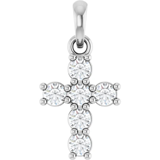 1/4 Carat Lab-Grown Diamond Cross Necklace