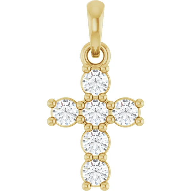 1/4 Carat Lab-Grown Diamond Cross Necklace
