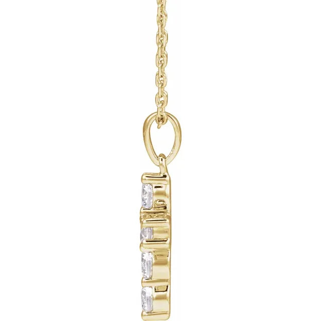 1/2 Carat Lab-Grown Diamond Cross Necklace