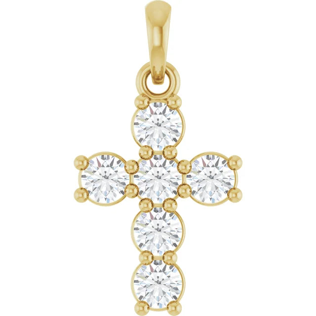 1/2 Carat Lab-Grown Diamond Cross Necklace