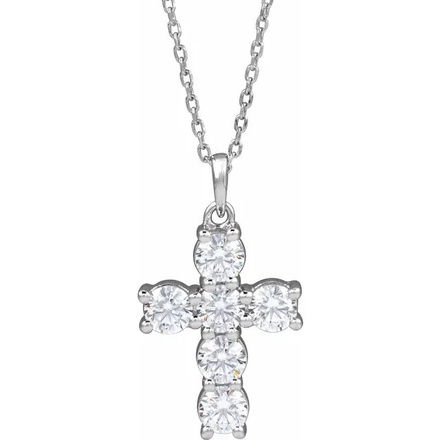 1 Carat Lab-Grown Diamond Cross Necklace