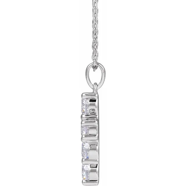 1 Carat Lab-Grown Diamond Cross Necklace
