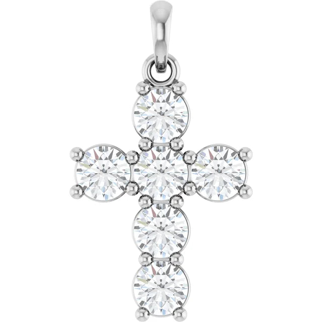 1 Carat Lab-Grown Diamond Cross Necklace