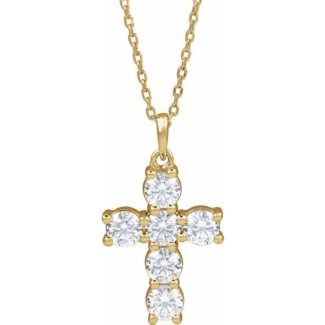 1 Carat Lab-Grown Diamond Cross Necklace