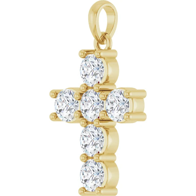 1 Carat Lab-Grown Diamond Cross Necklace