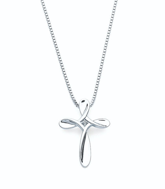Diva Diamonds Weave Cross Pendant