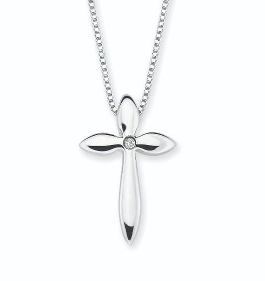 Cross Pendant Diva Diamond in Sterling Silver