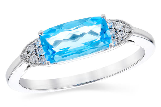 Blue Topaz & Diamond Ring
