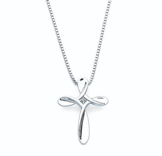 Diva Diamonds Weave Cross Pendant