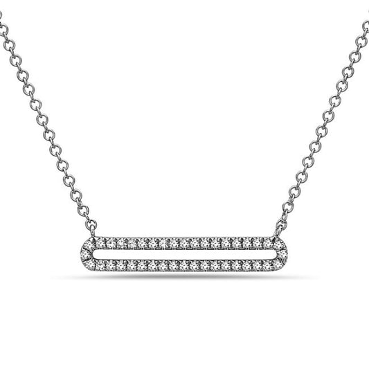 White Gold Bar Diamond Necklace