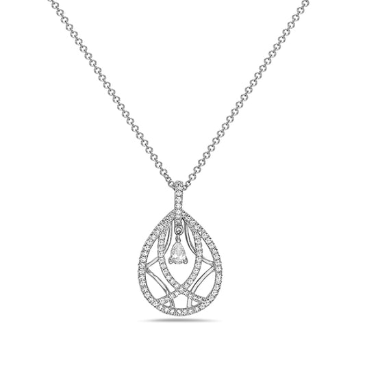 14 Karat White Gold Diamond Necklace