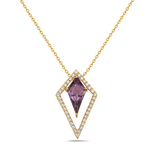 14 Karat Yellow Gold Amethyst Necklace