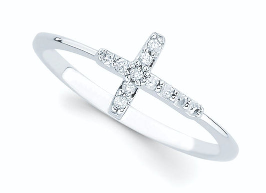 White Gold Cross Ring